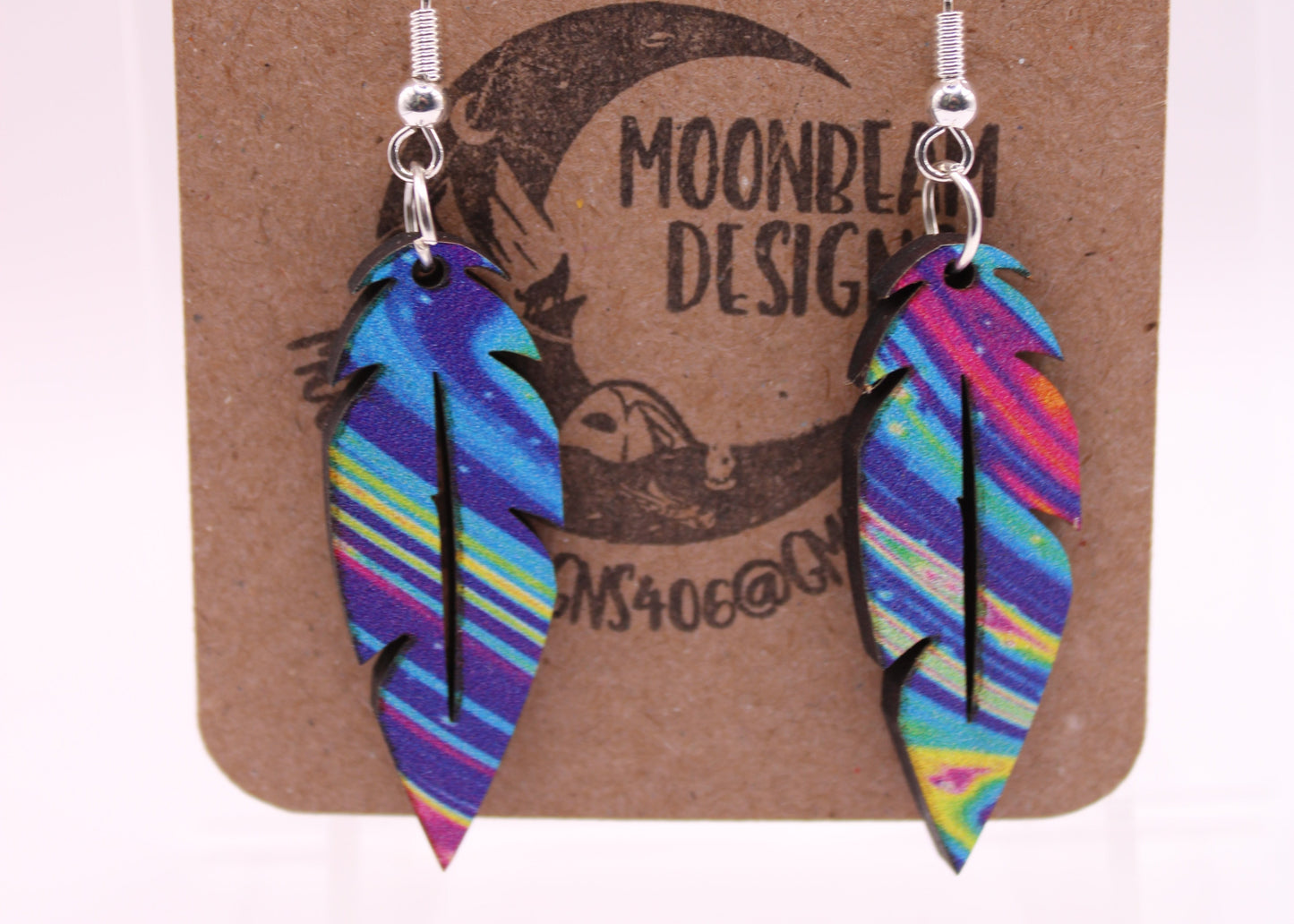 Melting Swirl Feather Earrings