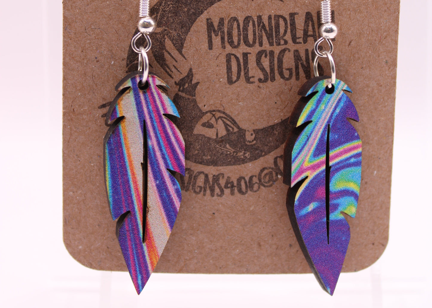 Melting Swirl Feather Earrings