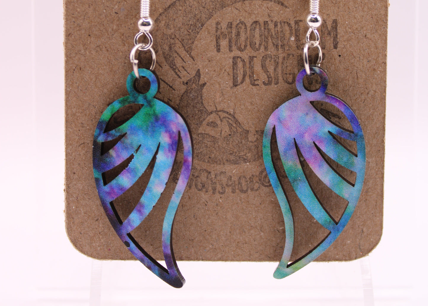Purple and teal ink Earrings