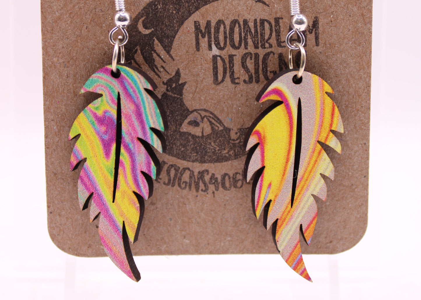 Melting Swirl Feather Earrings