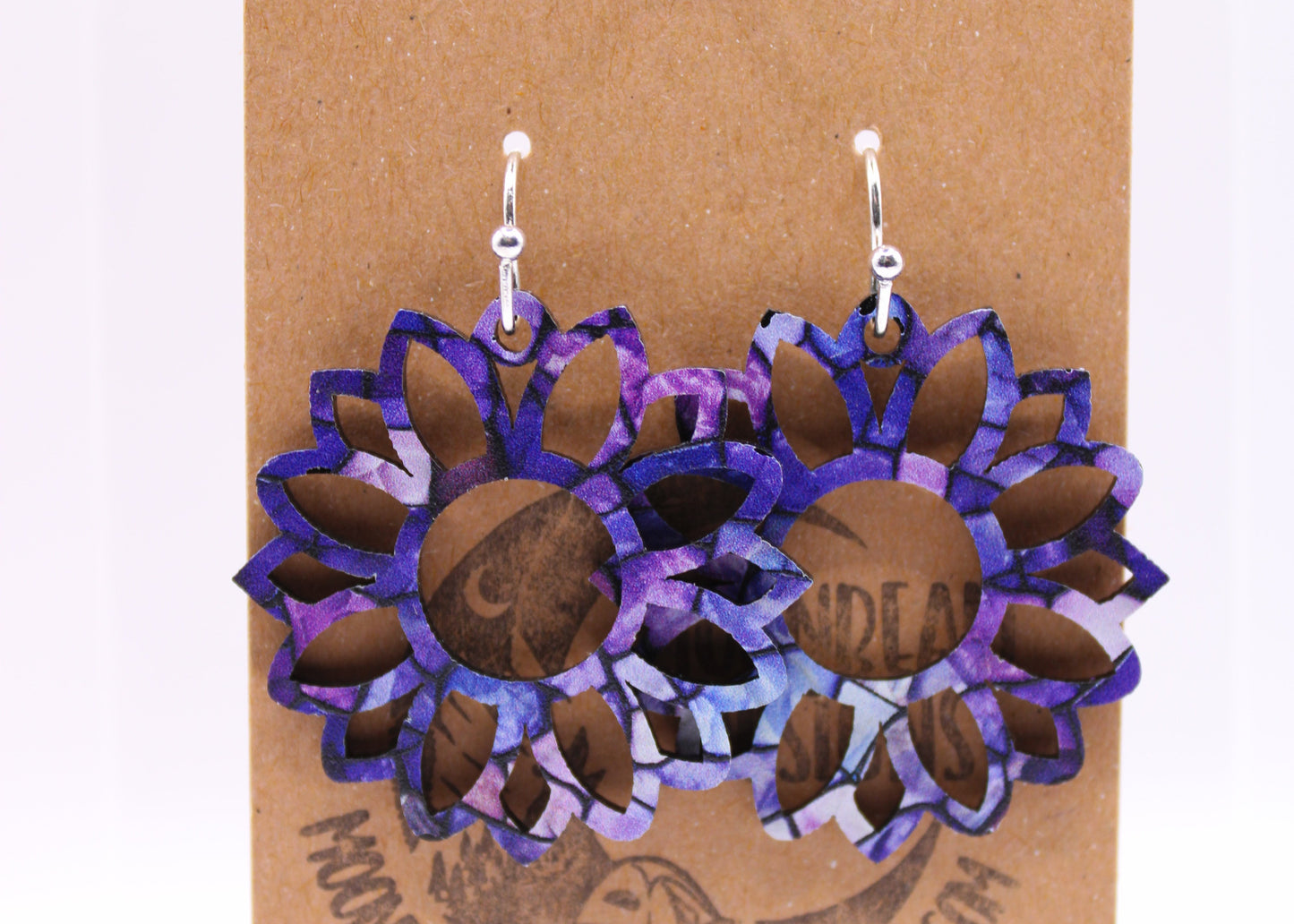 Purple and teal ink Earrings