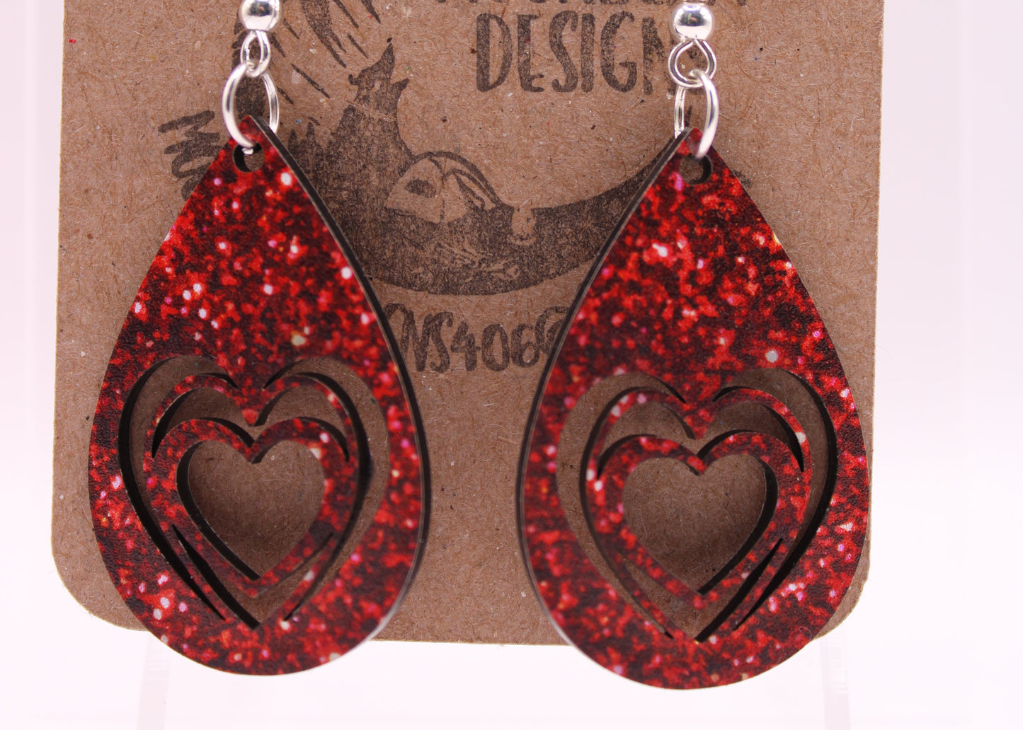Red Glitter Earrings