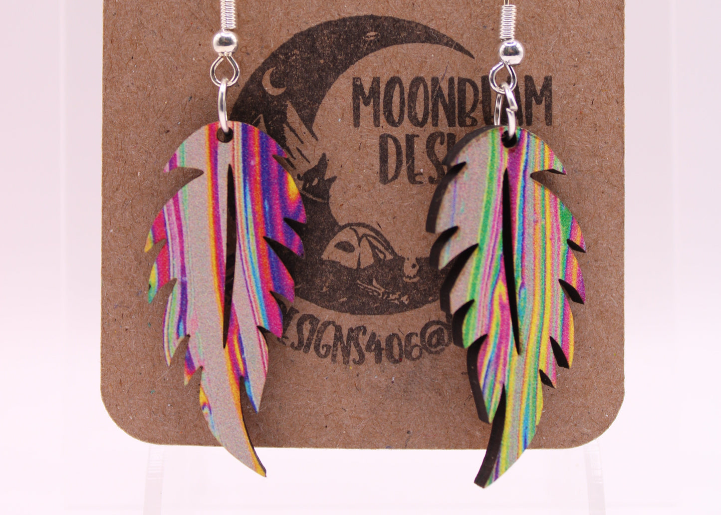 Melting Swirl Feather Earrings