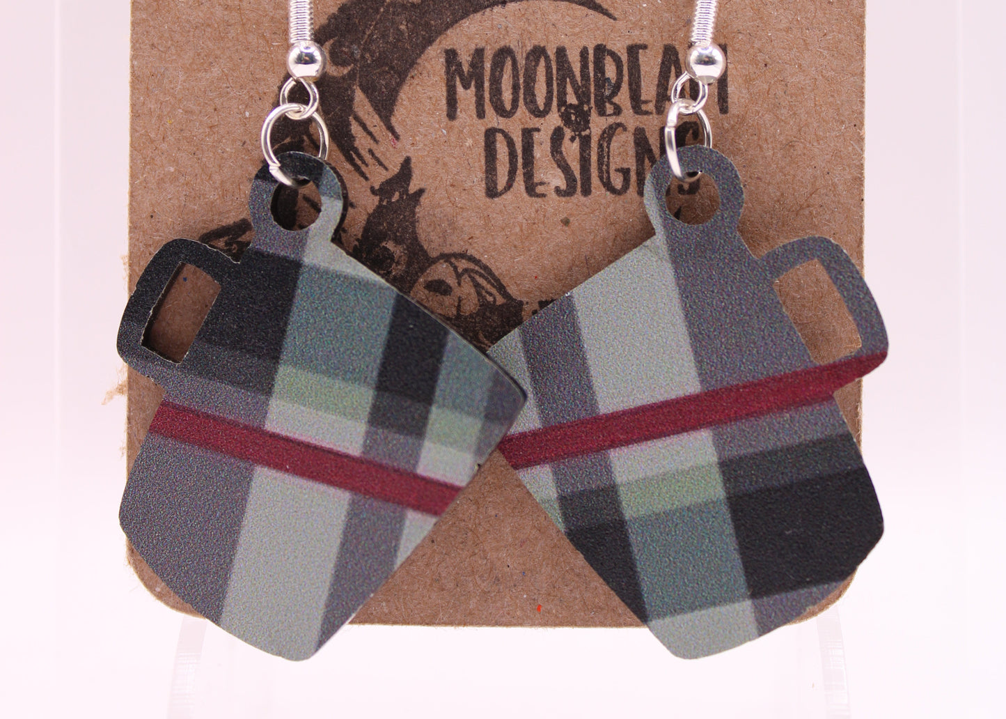 Grey Plaid Earrings