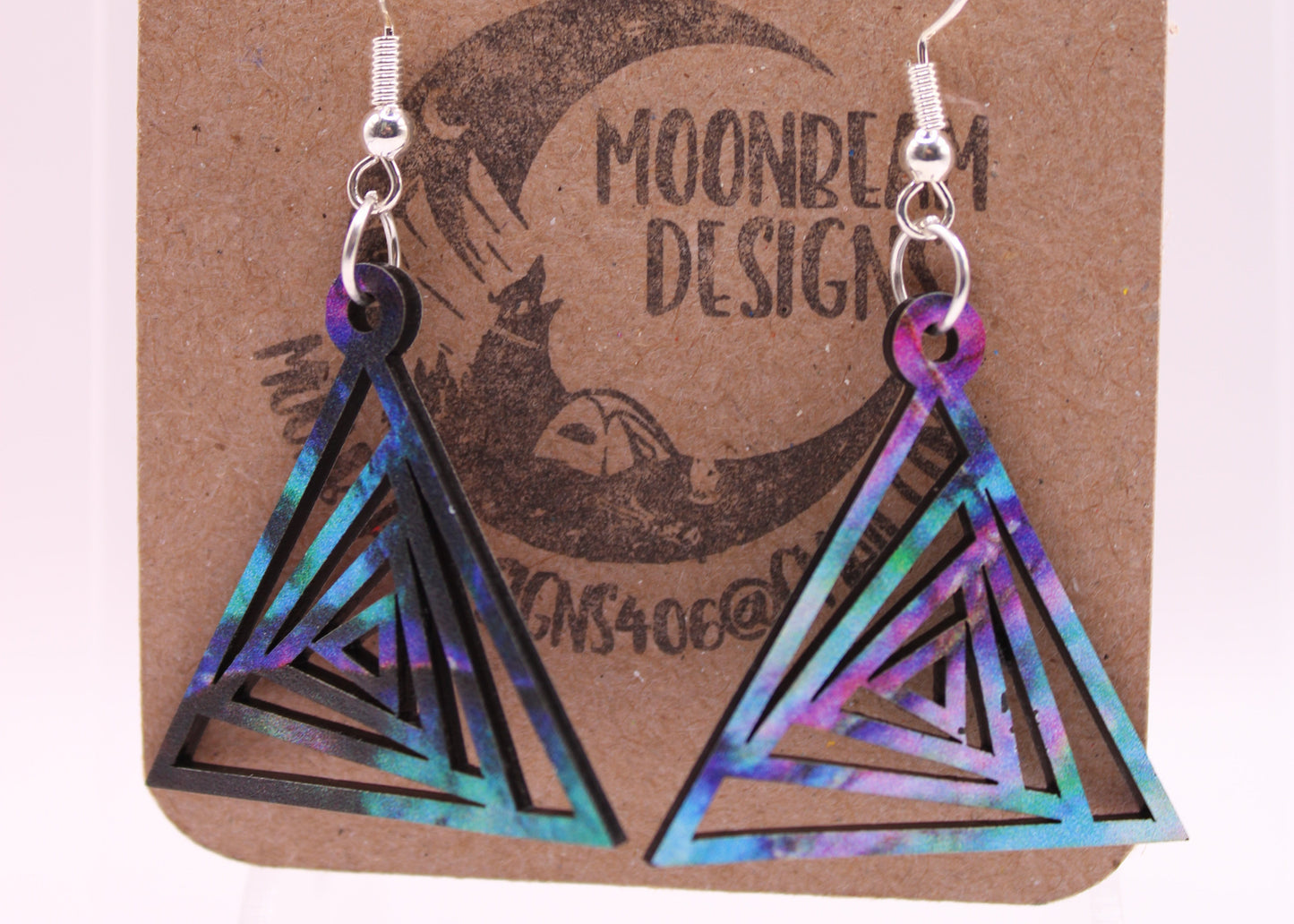 Purple and teal ink Earrings