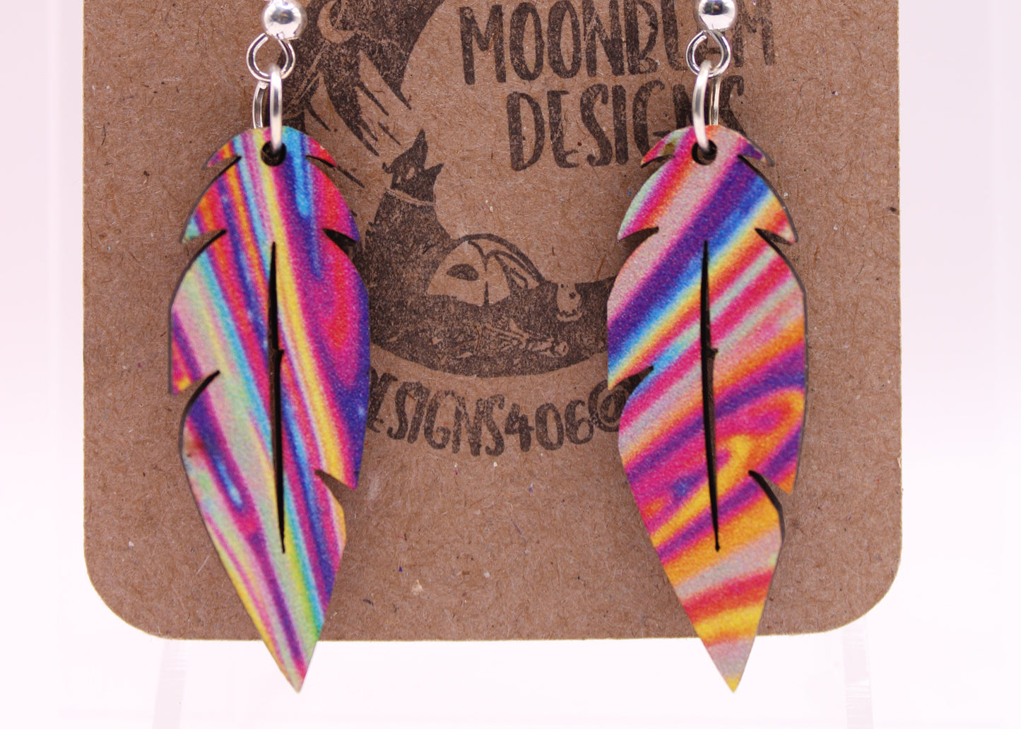 Melting Swirl Feather Earrings