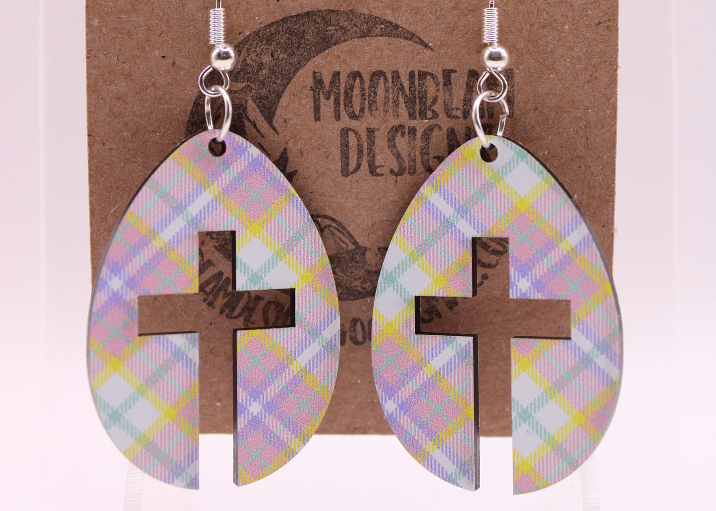 Pink Plaid Earrings