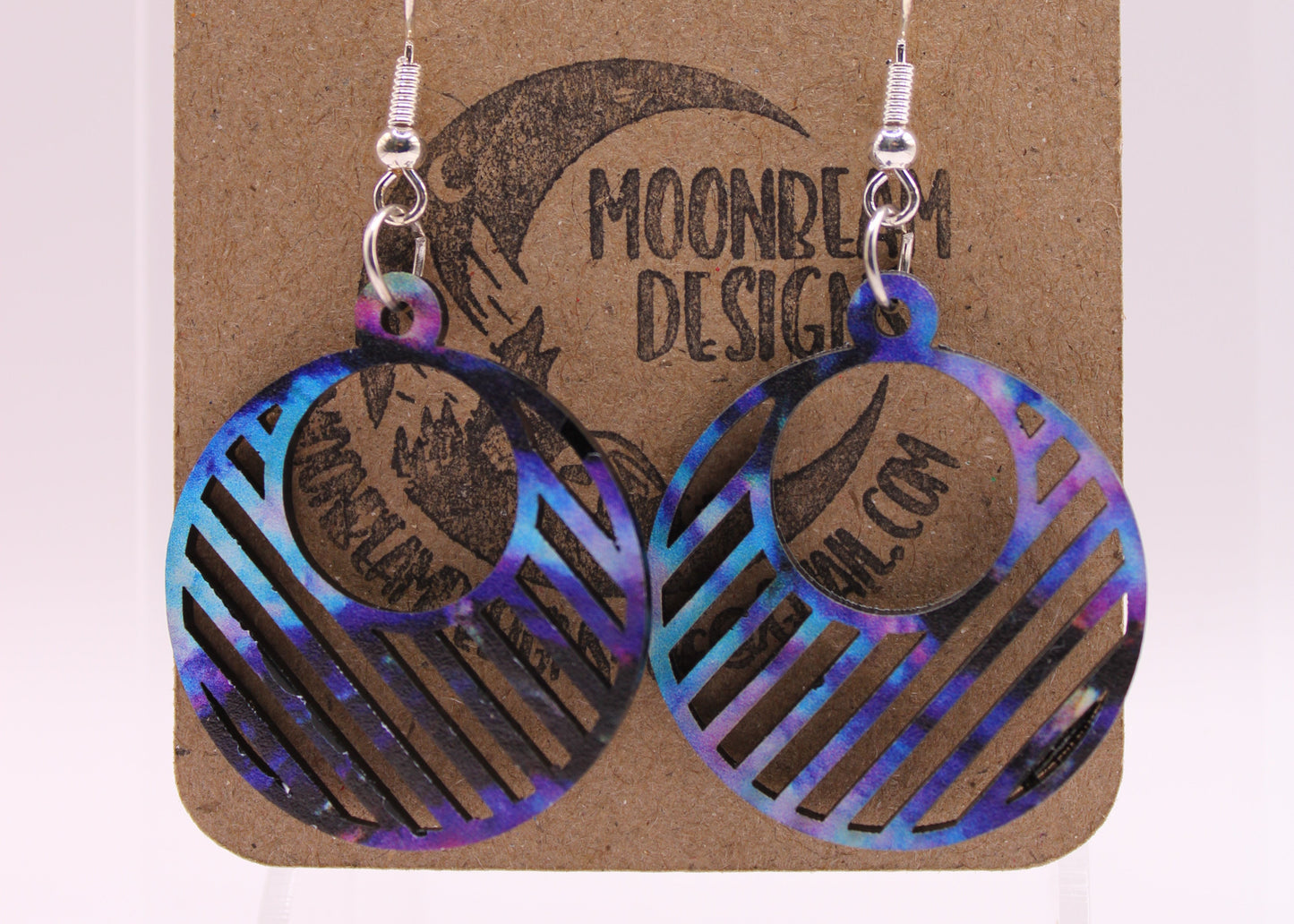Purple and teal ink Earrings