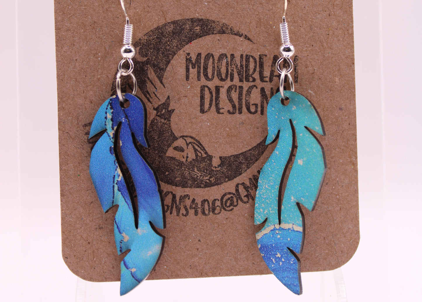 Blue and Purple Swirl Earrings