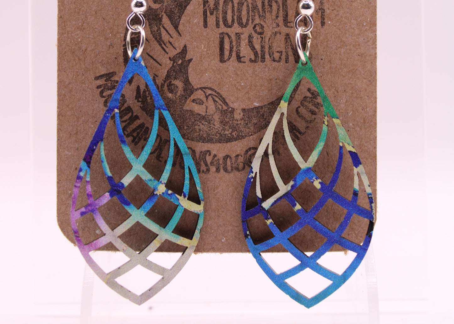 Blue and Purple Swirl Earrings