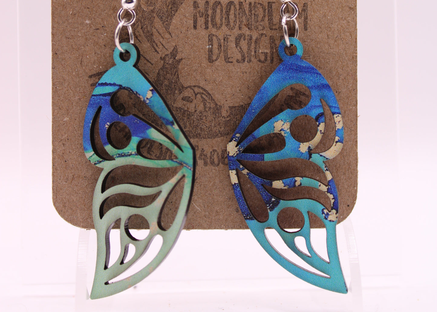 Blue and Purple Swirl Earrings