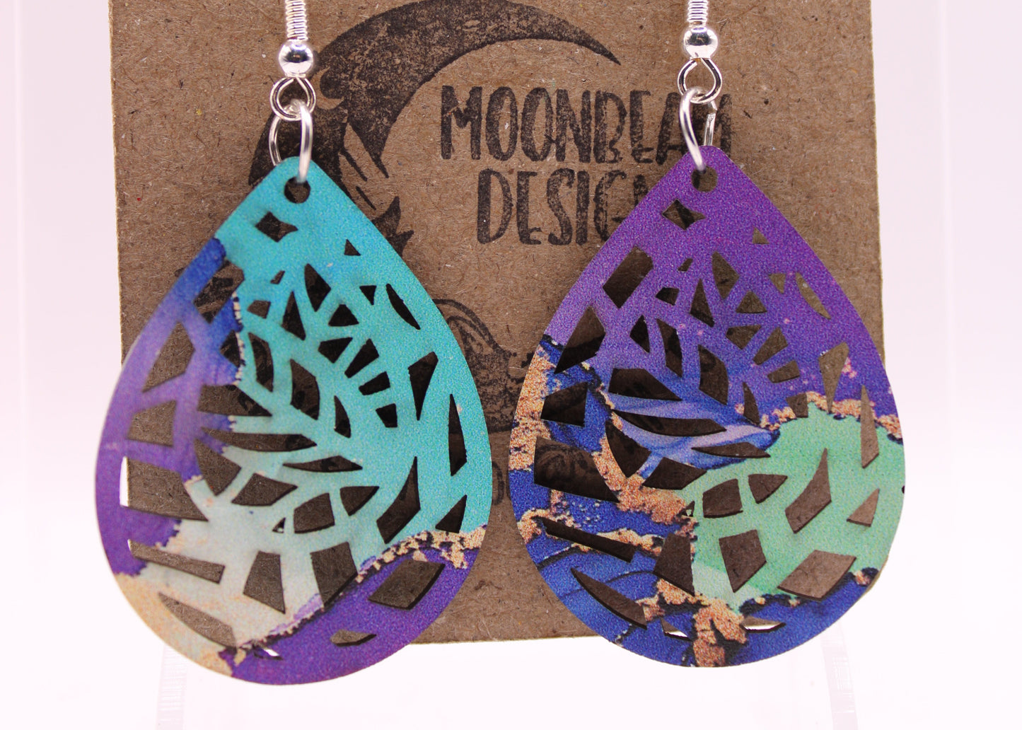 Blue and Purple Swirl Earrings