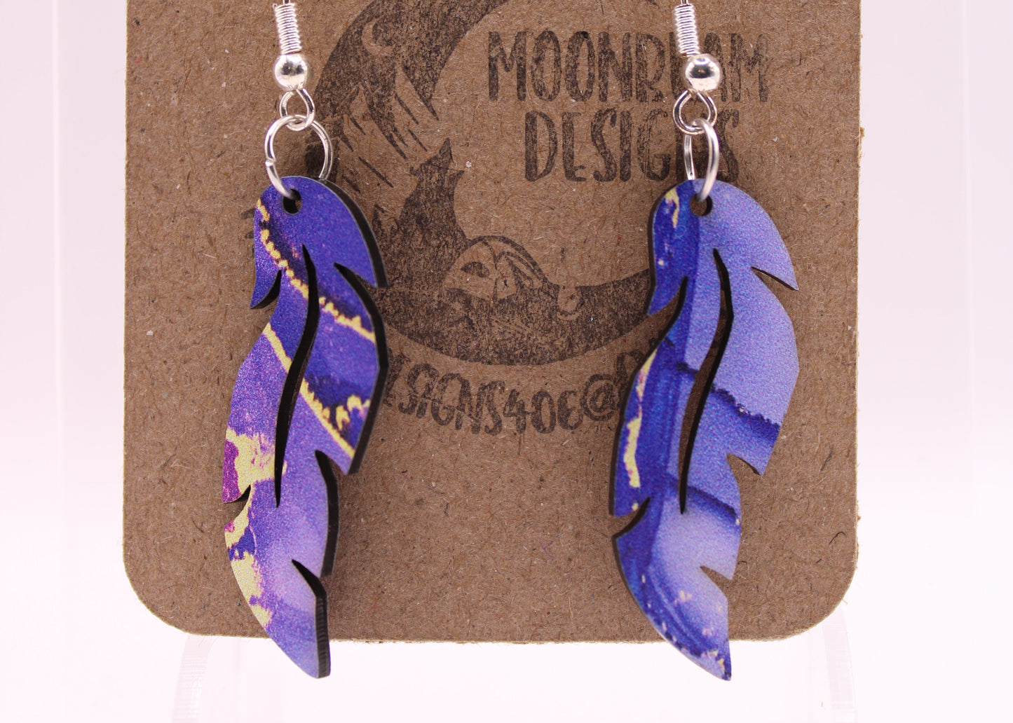Blue and Purple Swirl Earrings