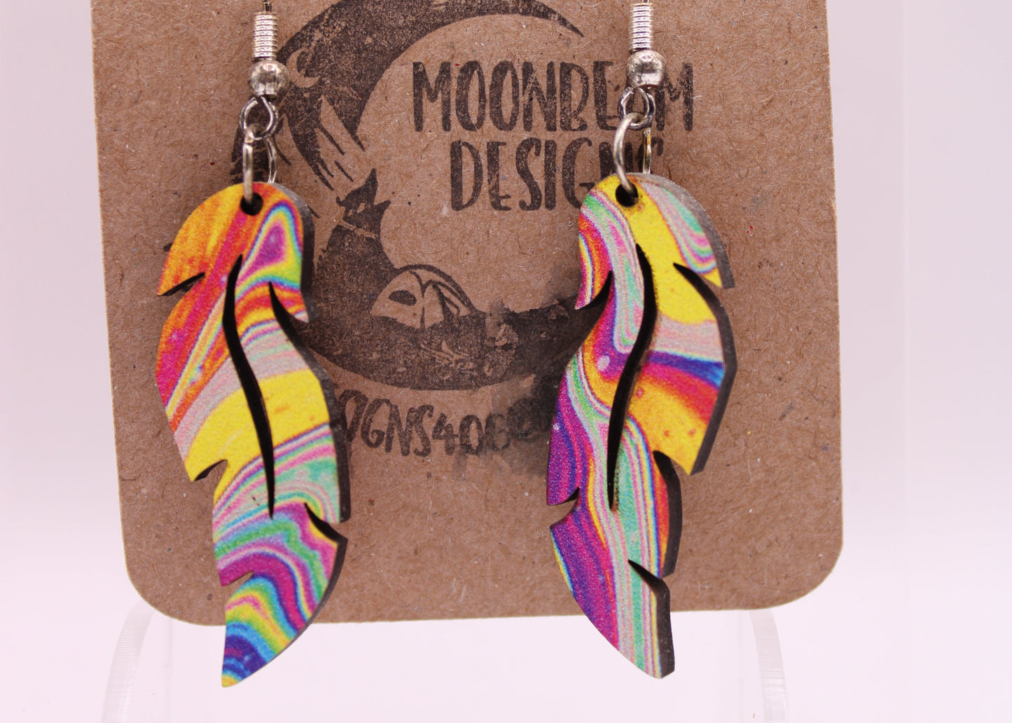 Melting Swirl Feather Earrings