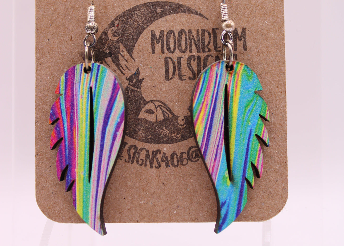 Melting Swirl Feather Earrings