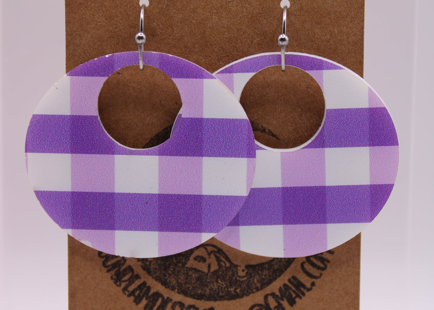Purple Plaid Earrings