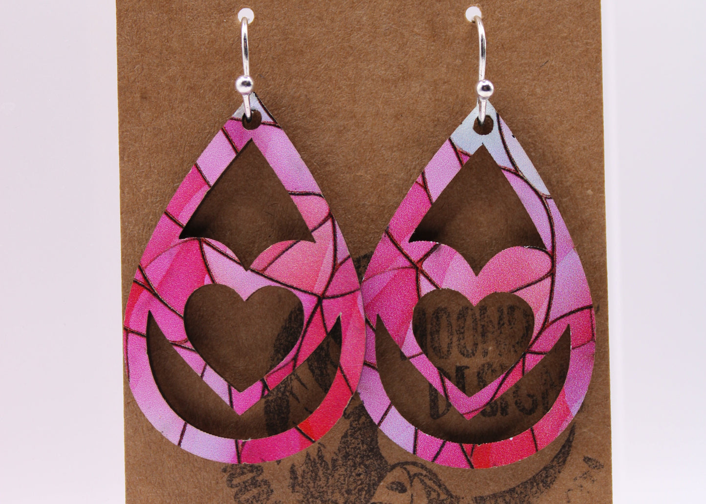 Pink Stained Glass Earrings