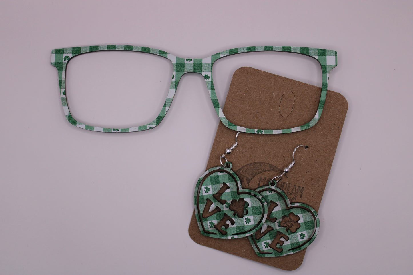 Shamrock Plaid Topper With Earrings