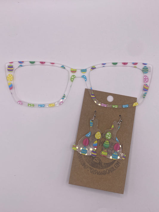 Decorated egg Topper With Earrings (clear)