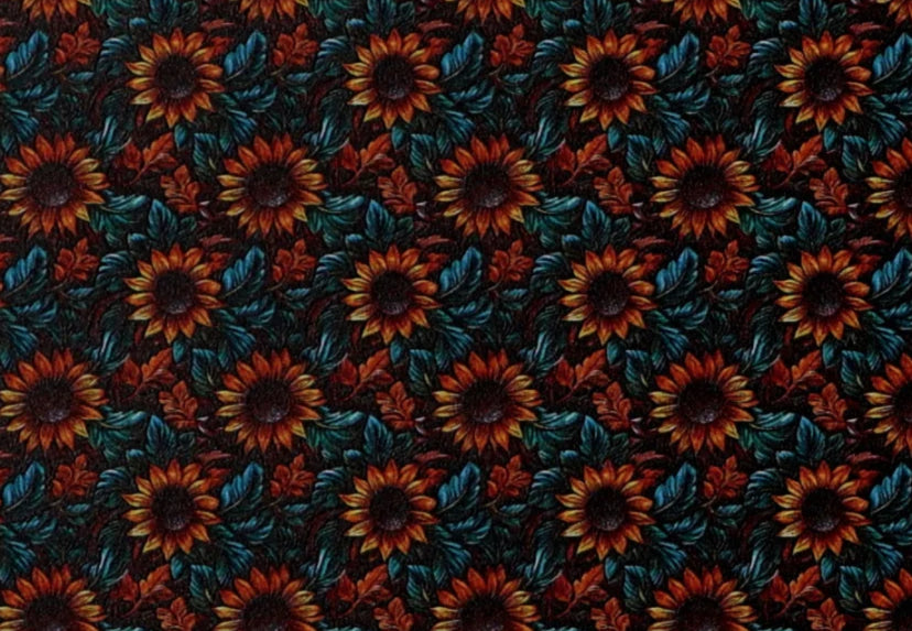 Leather sunflowers topper with earrings