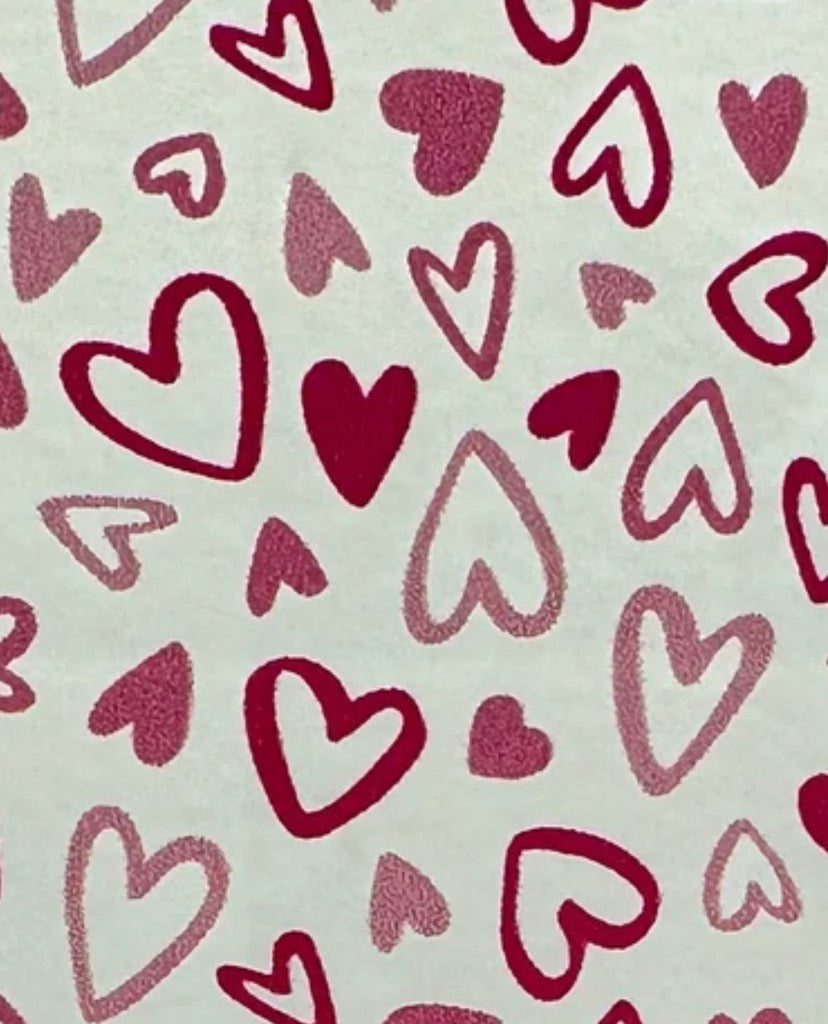 Scattered pink hearts topper with earrings