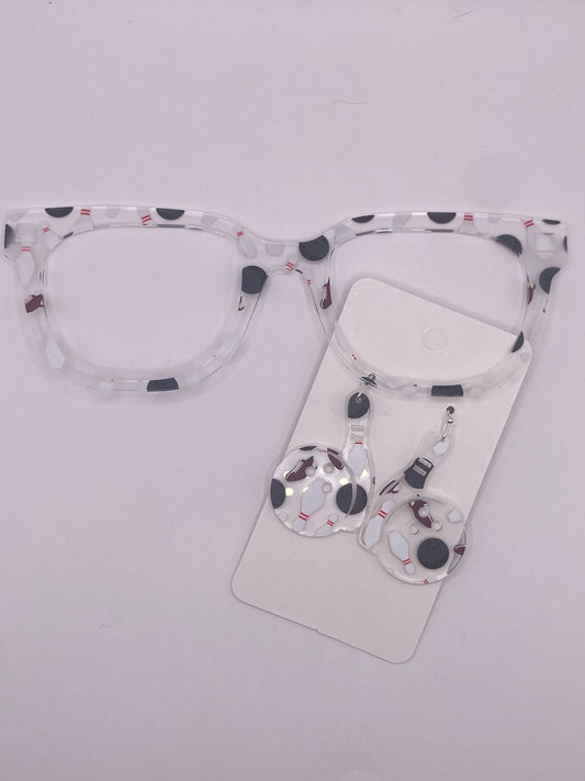 Bowling topper with earrings