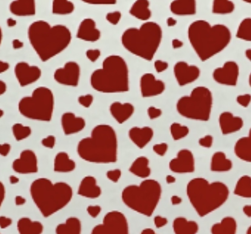 Scattered hearts topper with earrings