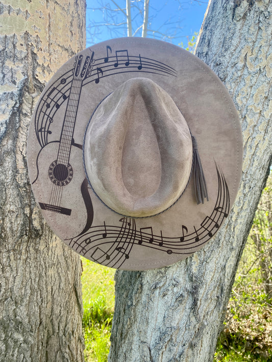 Guitar Burnt suede hat