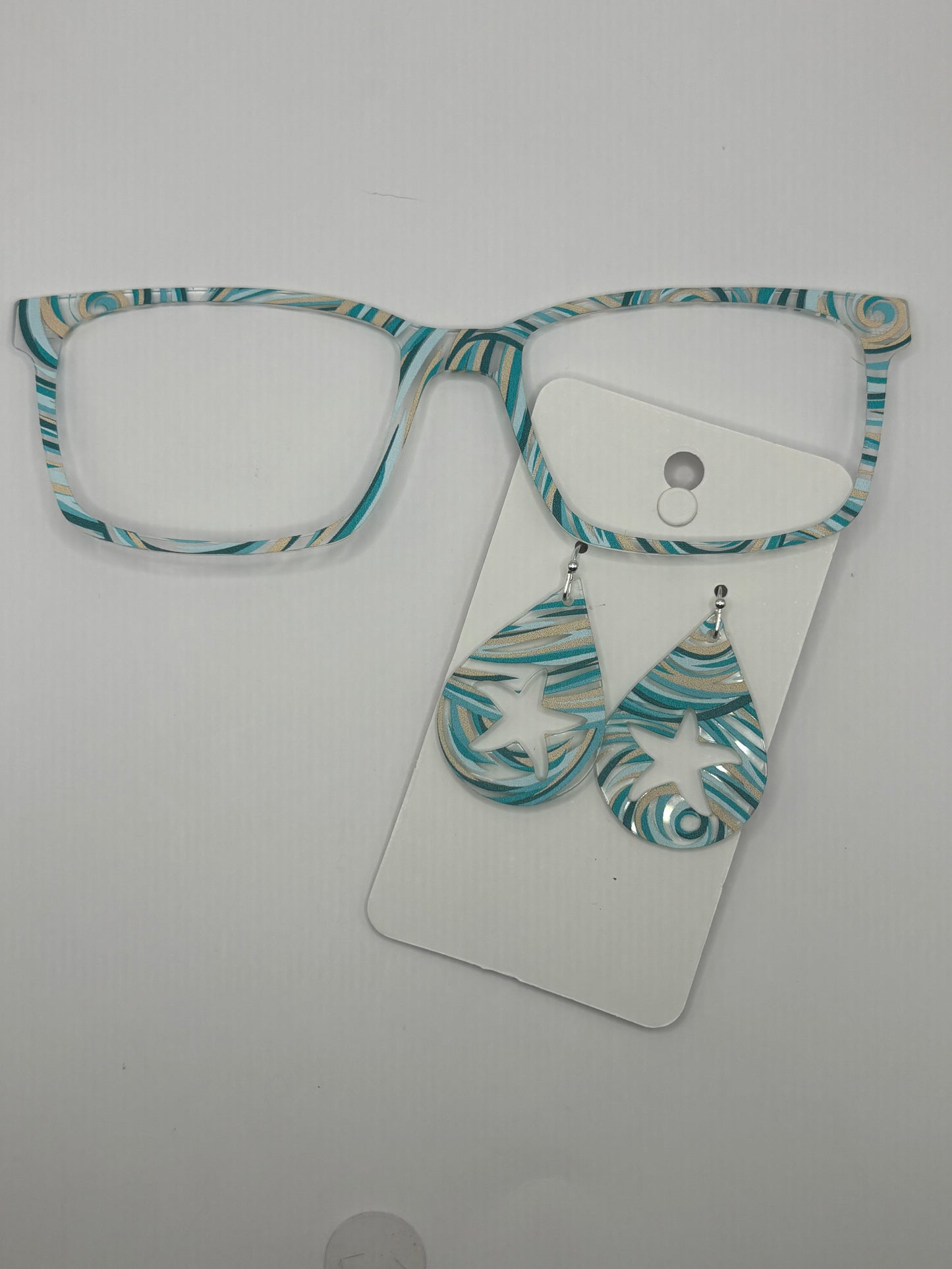 Beach swirls  topper with earrings