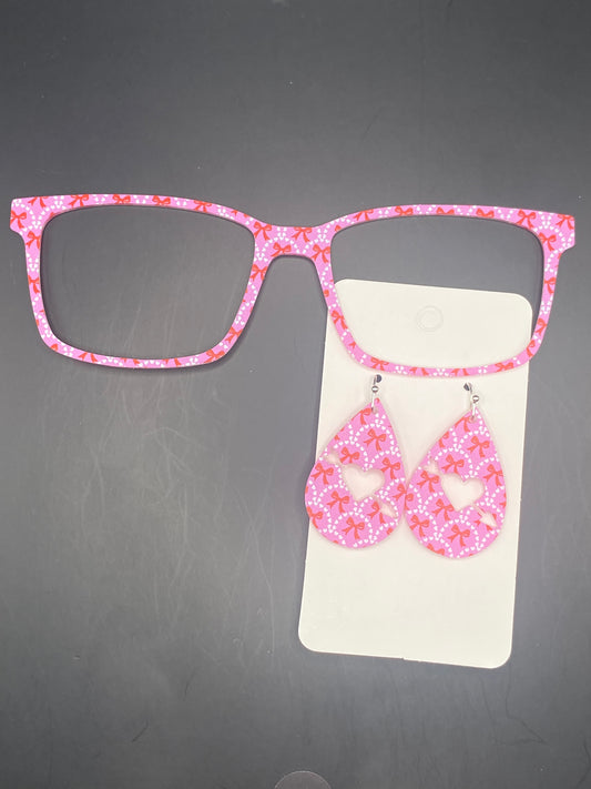 Heart arches & bows topper with earrings