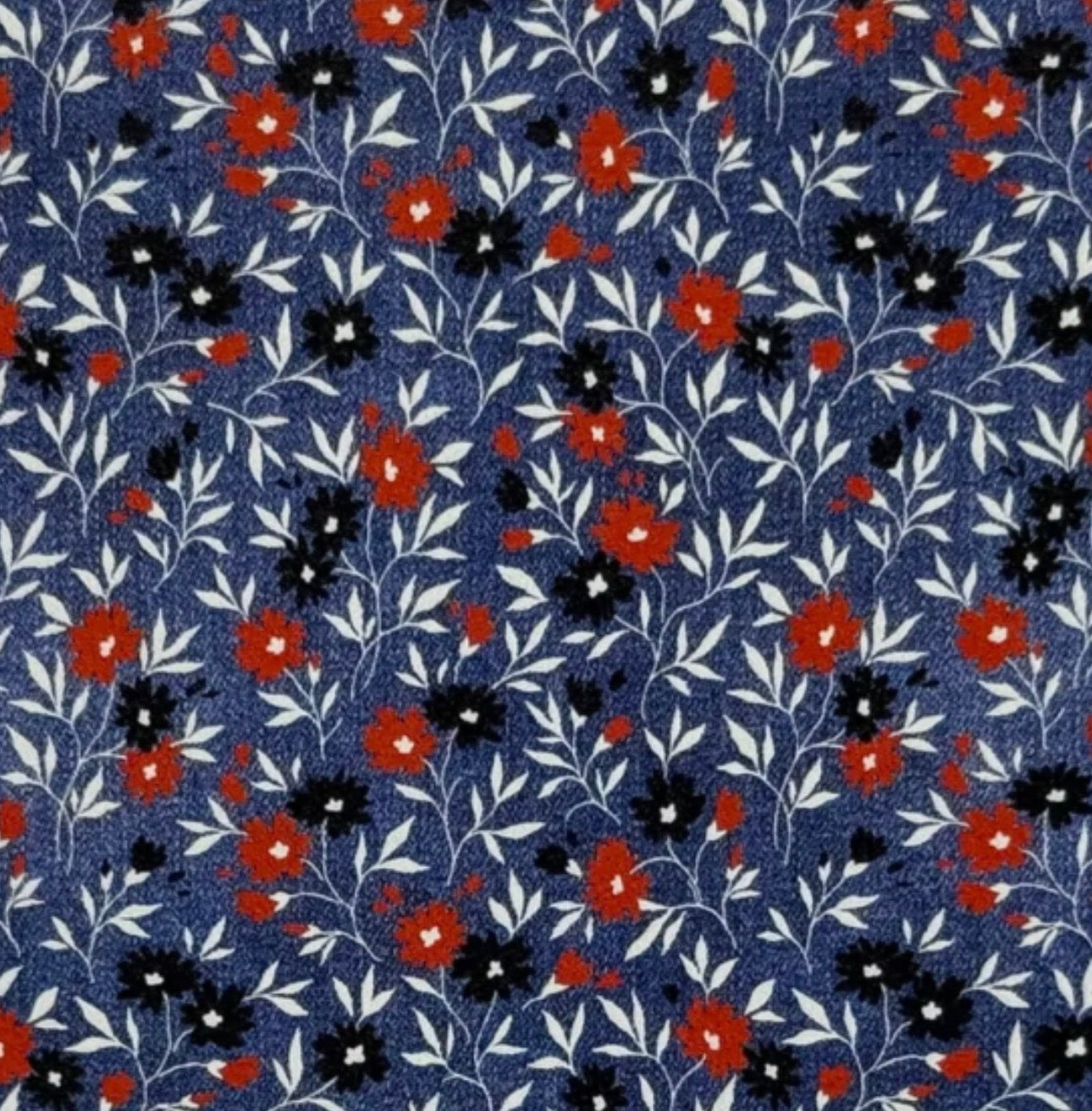 Patriotic poppies on denim topper & earrings
