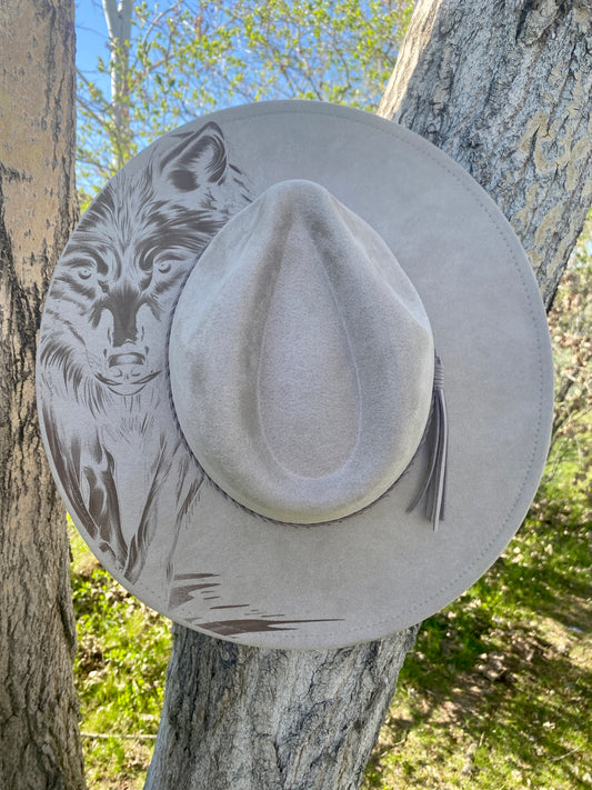 Wolf Burnt suede hat