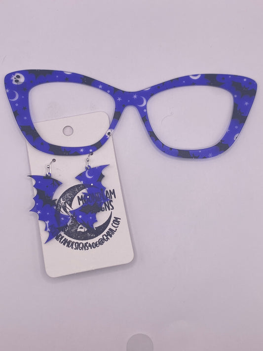 Purple Halloween topper w earrings