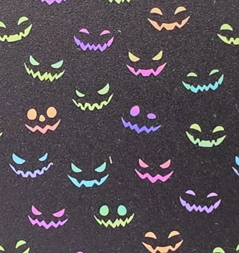 Neon pumpkin faces topper w earrings