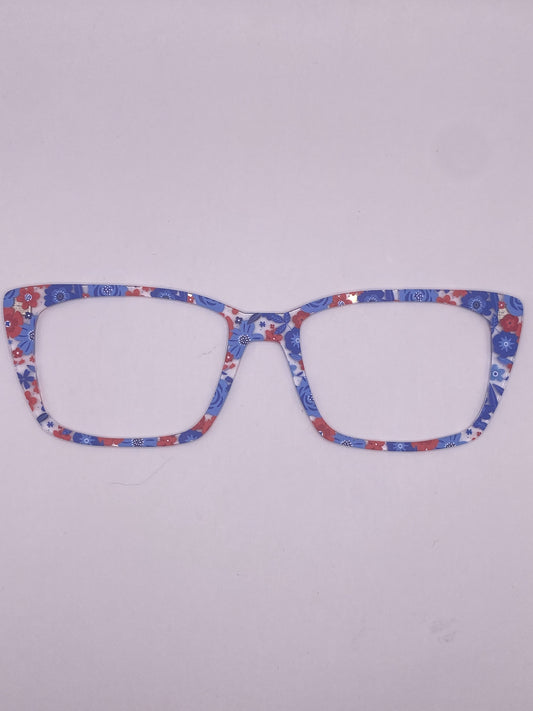 Red & Blue floral topper (clear)