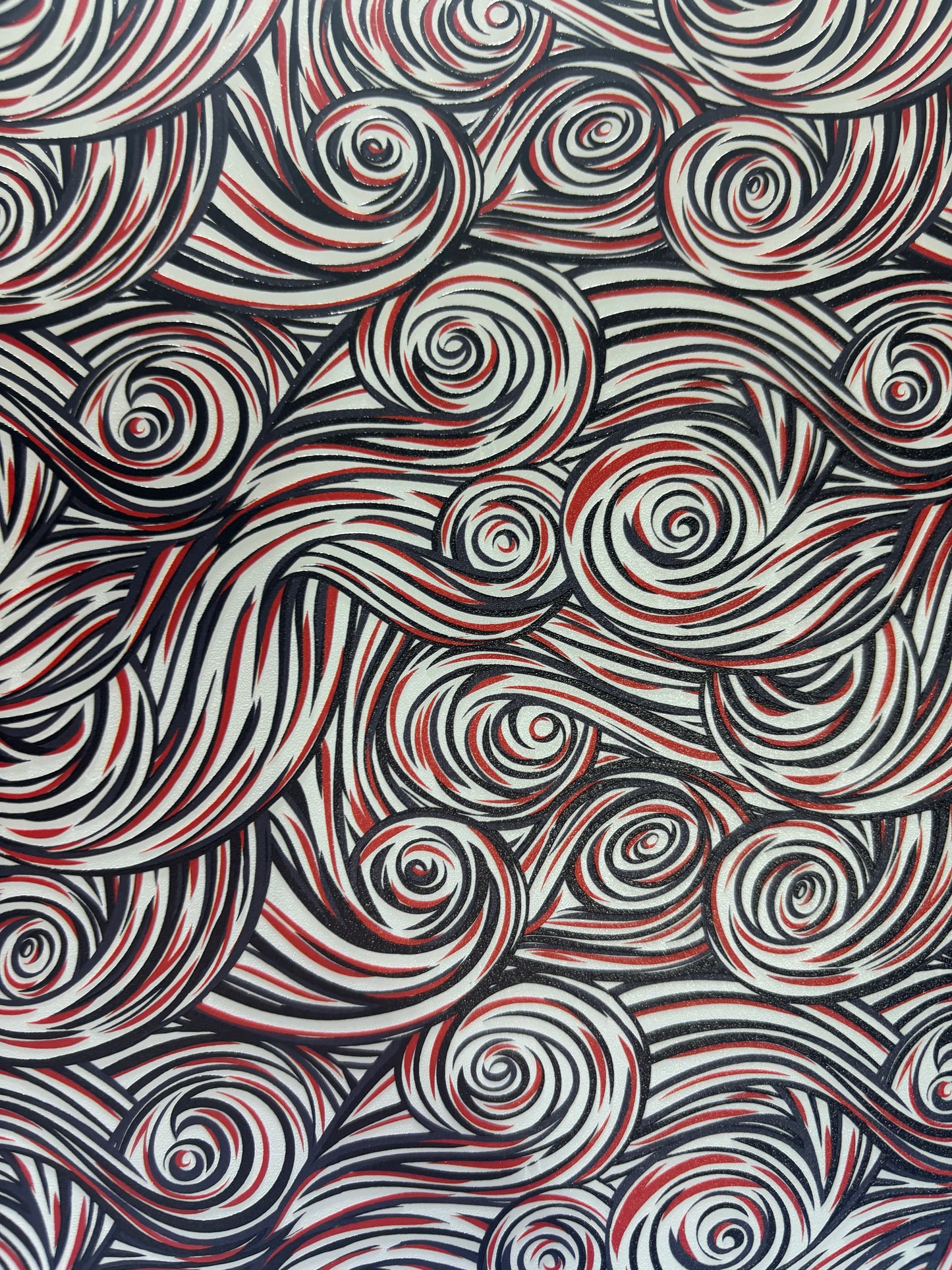 Red, black & white swirl topper with earrings