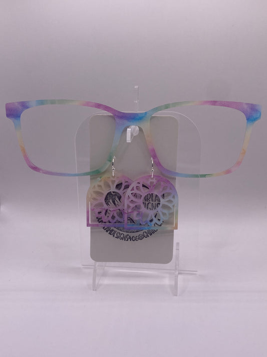 Pastel watercolor topper with earrings