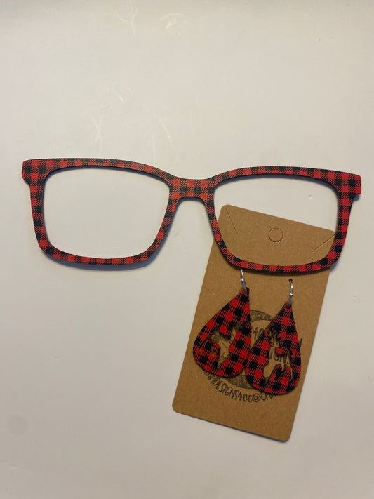 Micro Buffalo Plaid Topper With Earrings