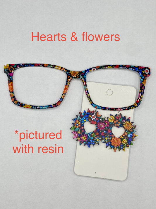 Hearts & flowers topper with earrings