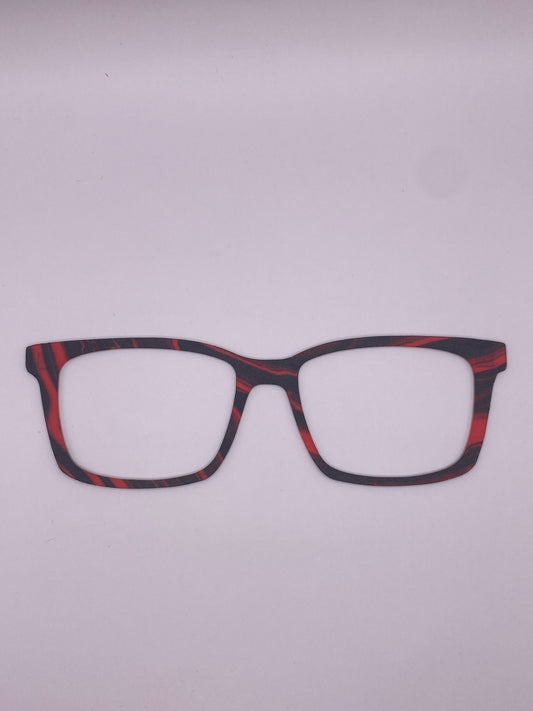 Red and black swirl Topper (translucent)