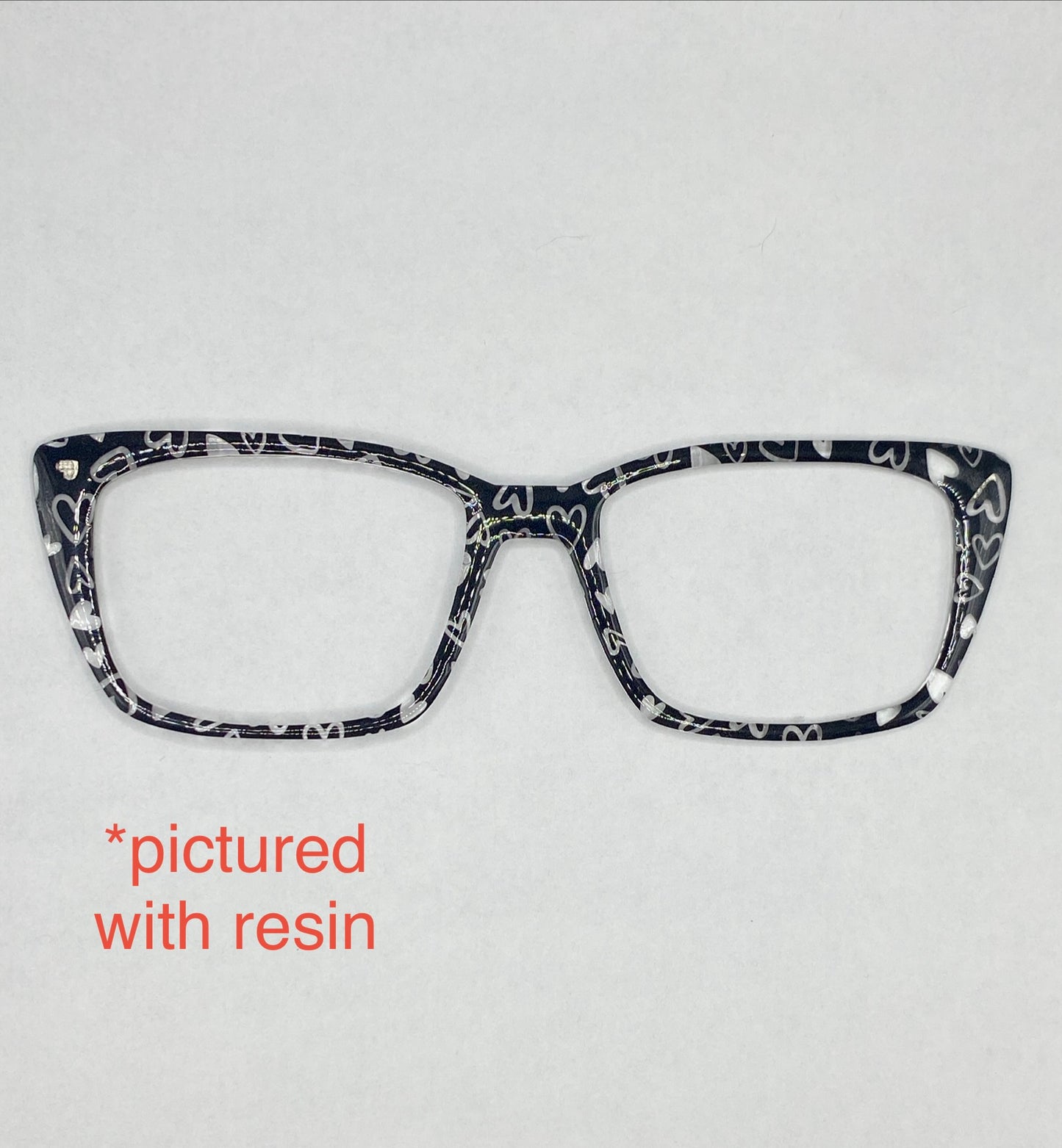 Black & clear hearts Toppers