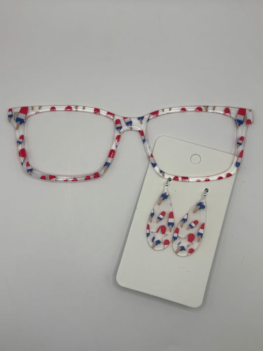 Bomb pops topper & earrings