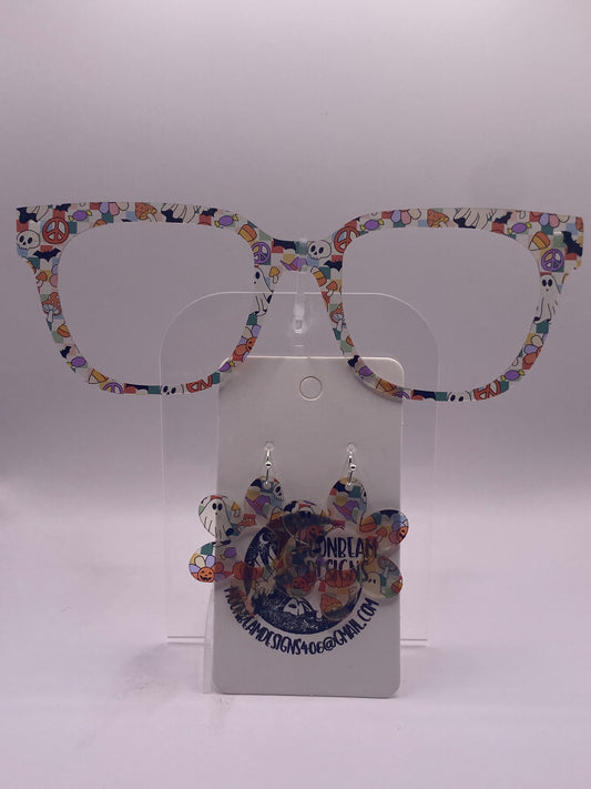 Groovy Halloween topper w earrings