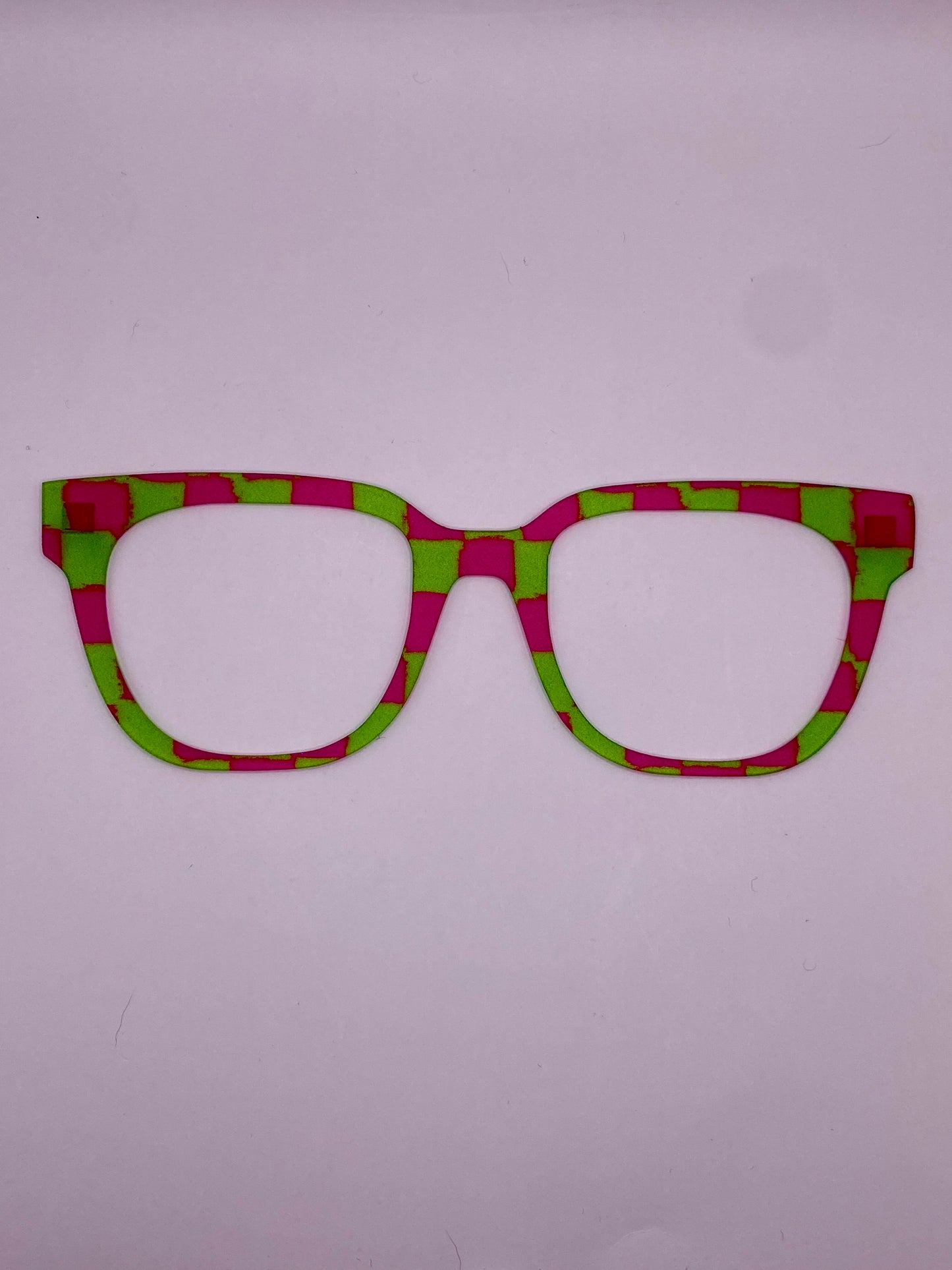 Neon green & pink checkerboard topper