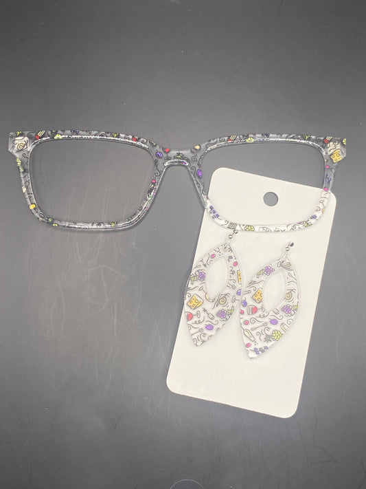 Wine & Cheese topper with earrings