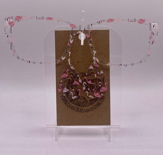 Flamingo Topper With Earrings (clear)