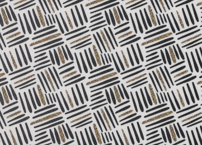 Black & gold gilded stripes topper with earrings