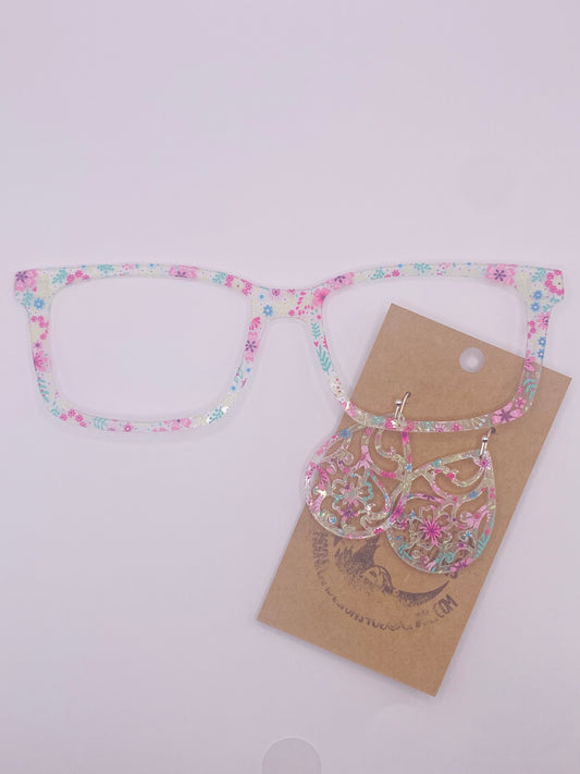Spring floral Topper With Earrings (clear)