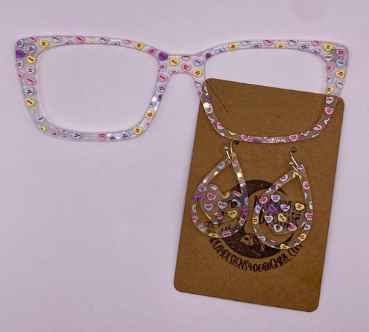 Conversation hearts Topper With Earrings