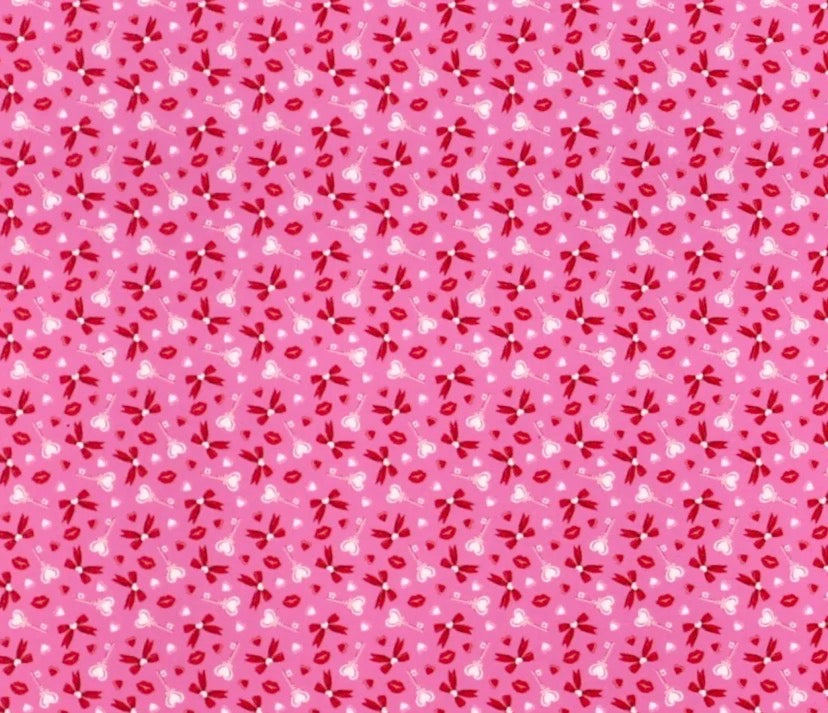 Bows, keys, and kisses topper with earrings